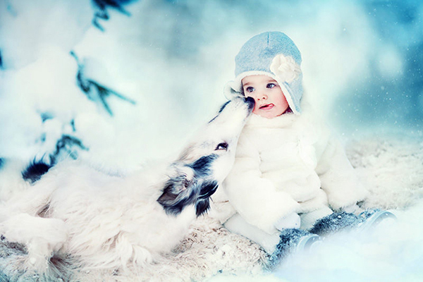 красивые Картинки зима снег Дети зимой