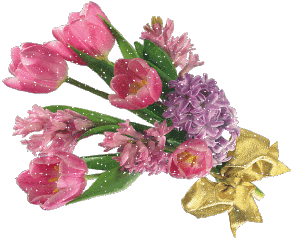 Тюльпаны и колокольчики в цветочном букете