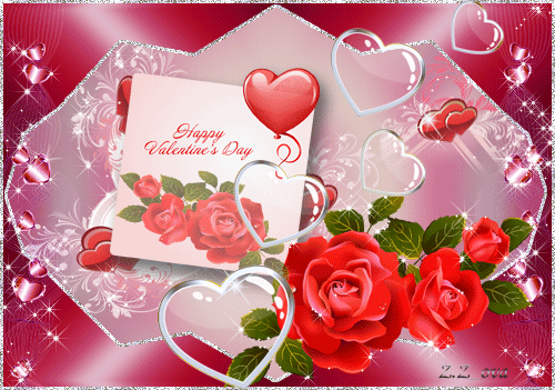 Красивая открытка на день Валентина с розами