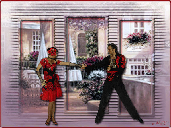 Девушка и парень танцуют в танец танго