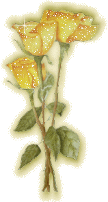 Три жёлтые розы, анимированная картинка с цветами