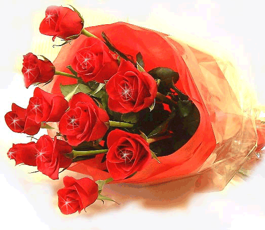 Букет красивый, анимация. Красные розы