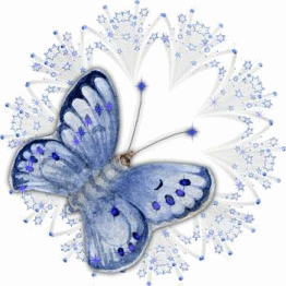 Маленькая голубая бабочка на белом фоне