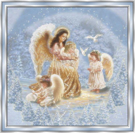 Мама ангел и её дети ангелочки. Семья ангелов