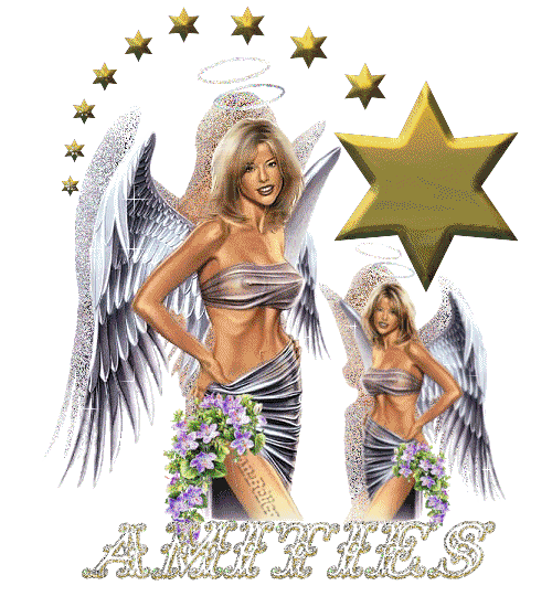 Девушки с белыми крыльями и с ангельским нимбом